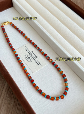 原创设计天然玛瑙项链锁骨链