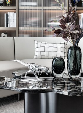 速发创意古典恐摆霸王龙大龙骨架艺术号件玄关艺术品雕塑复古摆设