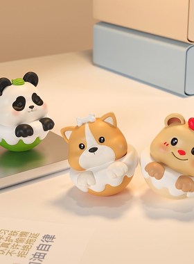 速发可爱不倒翁情绪小摆室解公件桌面装饰品工位办压生日礼物生