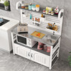 Kitchen stainless steel operating table, vegetable cutting table, hole plate with B rack, floor-standing multi-layer storage rack, multi-functional dining side