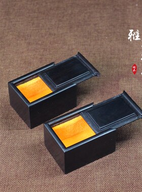 黑檀木小木盒实木玉n器饰品金银耳环项链收纳盒木质小印章玉石盒