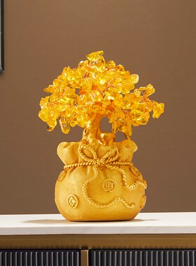 轻奢高档创意一路发m财发财树摆件装饰品创意鹿客厅玄关酒柜餐边