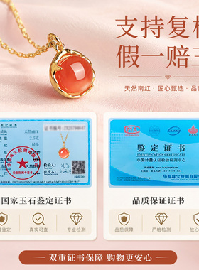 新中式天然南红长款纯银项链女款新款高级感秋冬国风红色玉石吊坠