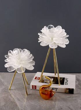 现代简约白色石膏石花电视柜客厅卧室装饰品工艺品家居艺术摆件