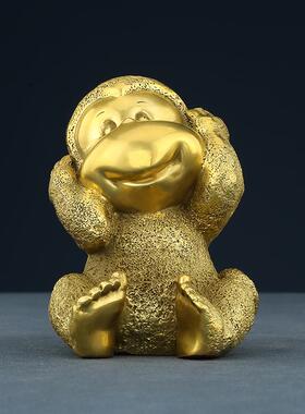 铜四不猴摆件工艺品十二生肖猴铜猴子摆件家居客厅装饰品家居摆设