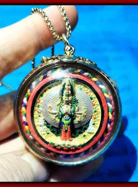 西藏手绘擦擦佛像嘎乌盒吊坠本命佛千手观音随身唐卡小佛像佛牌