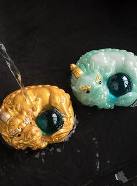 回头变色貔貅招财茶宠精品可养摆件创意茶桌茶台茶玩茶道装饰摆设