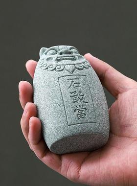 石敢当茶宠摆件精品可养创意青砂石茶桌茶道茶玩配件茶盘装饰摆设