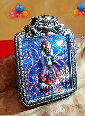 西藏矿物质彩绘擦擦佛像嘎乌盒吊坠本命佛扎基拉姆随身小唐卡挂件