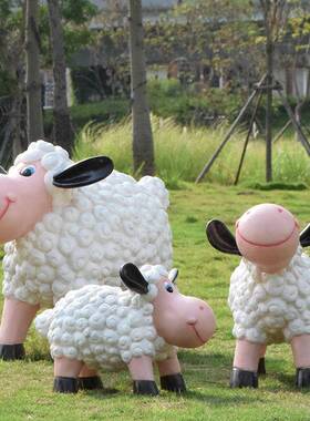 园别林通景观庭院户外墅小MSYJ-842区创意装饰仿真卡动物绵羊落造