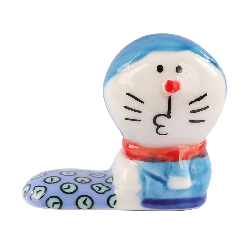 HelloKitty猫陶瓷筷子架多功能叮当猫小摆件放筷子托笔架可爱笔搁 - 图3