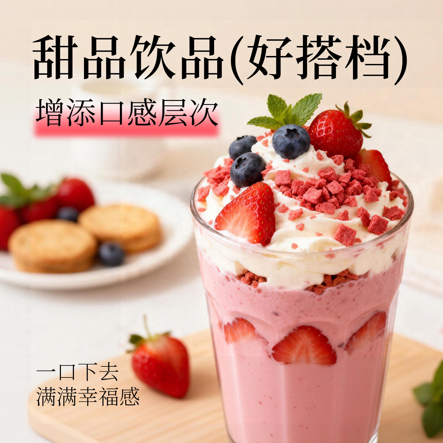 草莓味粒粒脆饼干碎蛋糕甜品装饰雪媚娘冰淇淋即食雪花酥烘焙专用