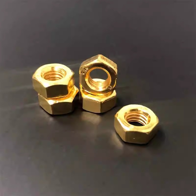 镀钛金色六角螺母度钛金法兰防松螺母金色平垫弹垫圈M2M2.5M3-M8