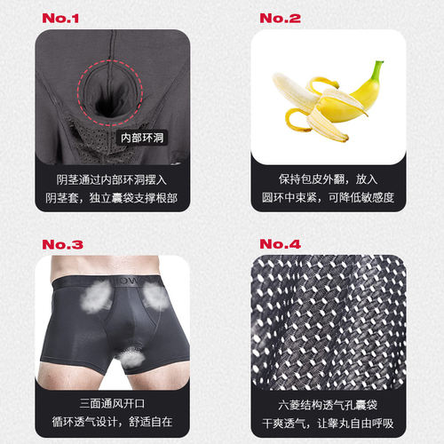 猫人包皮分离内裤男冰丝秋冬枪弹式莫代尔无痕阻复术后降低敏感度 - 图1