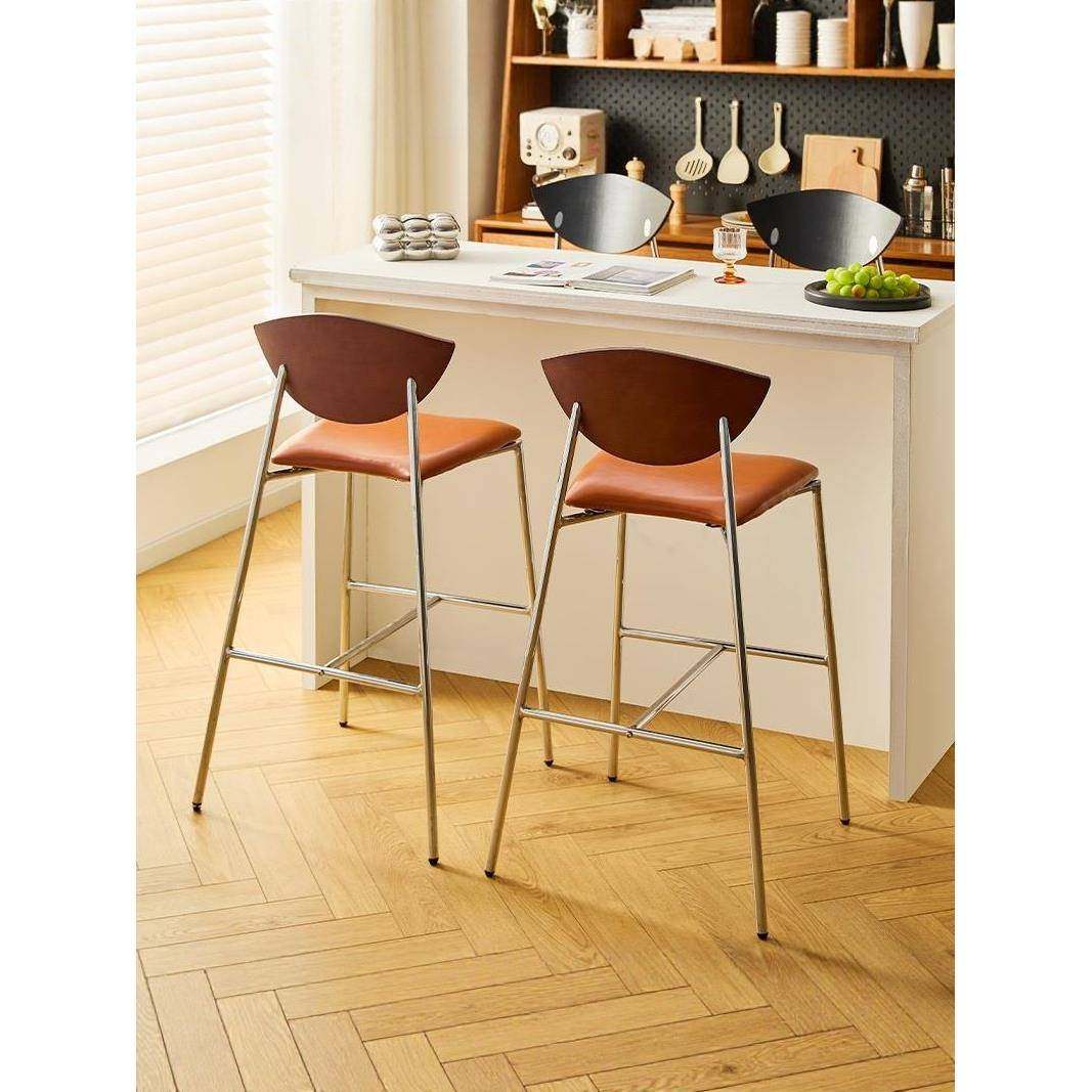 中古吧台椅子靠背家用实木高脚凳网红飞鸟椅覆古酒吧椅前台岛台椅,淘宝优惠券,粉丝福利购,淘宝优惠卷