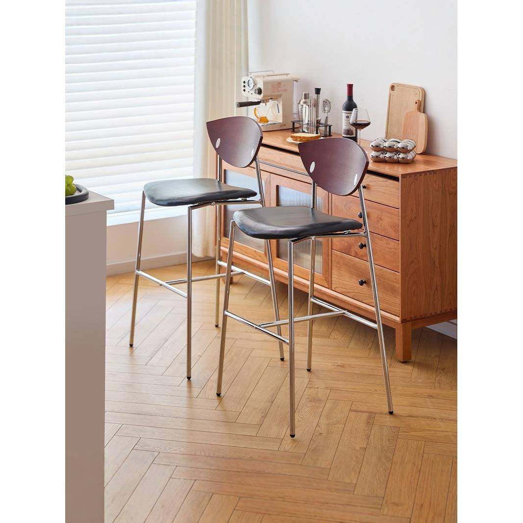 中古吧台椅子靠背家用实木高脚凳网红飞鸟椅覆古酒吧椅前台岛台椅,淘宝优惠券,粉丝福利购,淘宝优惠卷