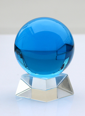 蓝色人造水晶球电视柜橱窗装x饰玄关隔断家居客厅办公书桌玻璃摆
