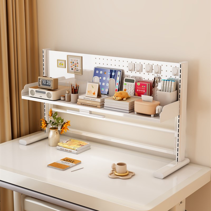 Desktop hole board storage rack full iron frame layer board adjustable height O no punching children's vertical storage