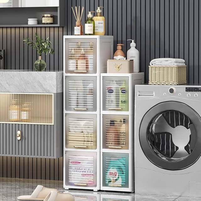 New light luxury bathroom storage cabinet flip-top multi-layer floor-standing sewing cabinet household storage large capacity