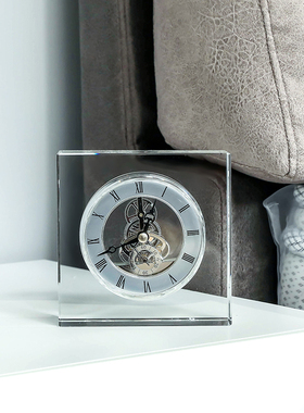热销K9水晶钟表座钟 客厅现代简约欧式创意时尚 办公室装饰摆件