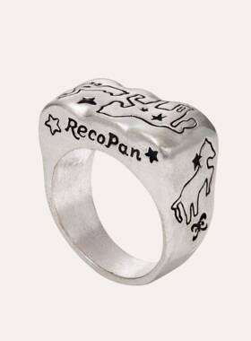 做旧手绘插画动物趣味小众复古戒指