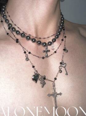 原创 银珍珠恶魔果实十字钛钢多层项炼