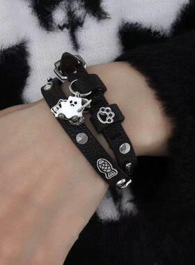亚比风文化朋克小猫原创手环项圈两用甜酷小众设计手炼配饰