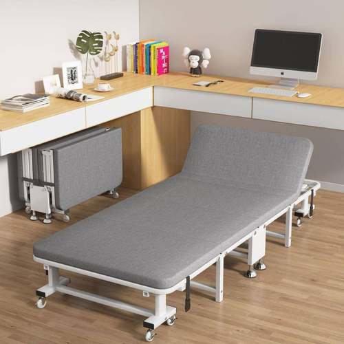 折床单人办公室睡成人简易便携QPX陪护四午折床家用硬床板躺叠椅 - 图2