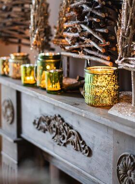 实欧木壁装饰壁MQ04191饰复古式法式橱窗陈列拍摄炉道具美民宿雕