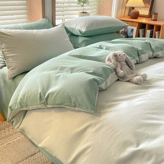 Thickened pure cotton furry quilt cover single piece 150x200x230 full cotton quilt cover bed sheet three and four pieces 2024 new model