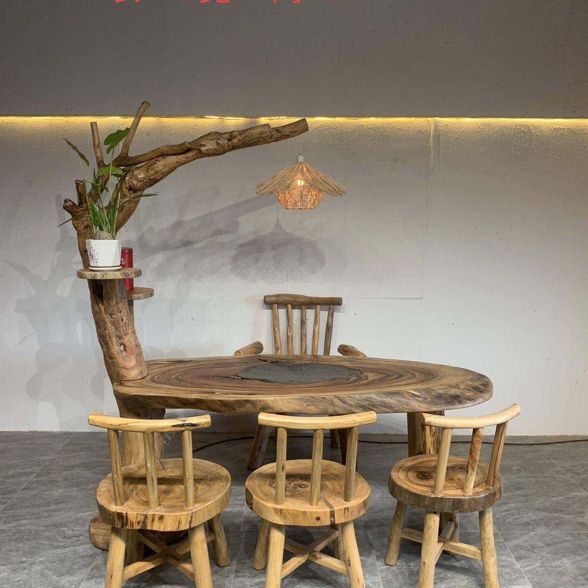 具香木家复古实木茶桌椅几组合EZV现代简约中式樟大板办公茶台茶,淘宝优惠券,粉丝福利购,淘宝优惠卷