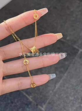 小蛮腰圆环金包银项链送女友礼物