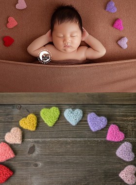 羊毛毡月亮星星云朵爱心熊兔气球新生儿童满月拍照摆拍摄影道具