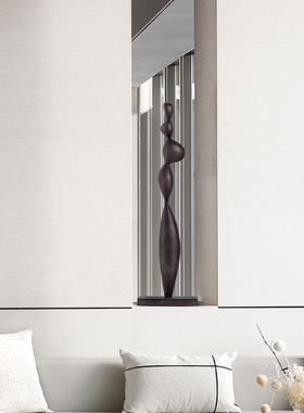 酒店大堂创意抽象实木雕塑艺术品样板间室内玄关木雕装饰摆设