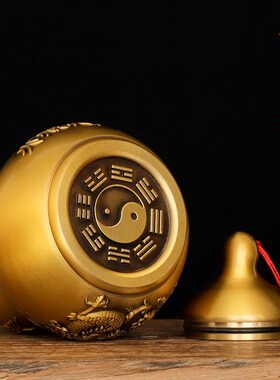 黄铜避火龙瓶子黄碎石q厨房在西北角化解辟壁必火龙罐黄铜葫芦摆