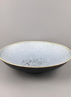 欧式极简圆形陶瓷果盘托盘桌面摆件客厅餐厅茶几酒店软装家居饰品