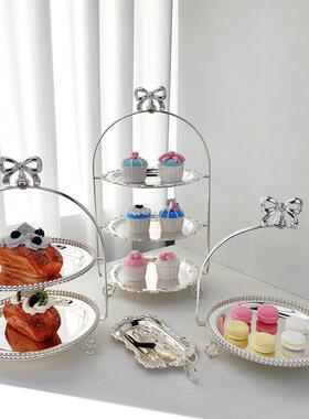 3018金属三层点心托盘蛋糕盘架子烘焙派对婚庆道具时尚家居摆件