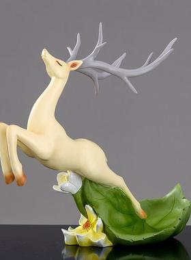 美式麋鹿酒架酒柜装饰品摆件欧式客厅玄关餐厅红酒置物架摆设