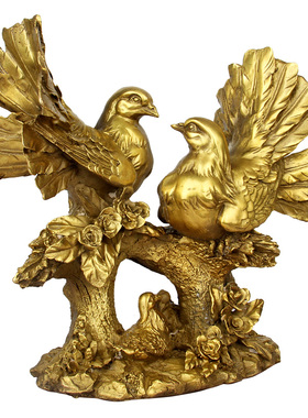 速发子铜平家族摆件铜鸽和摆件