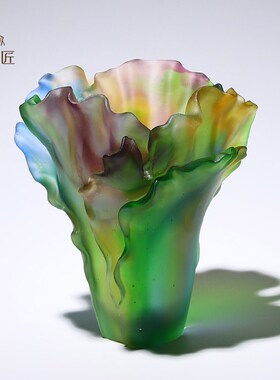 速发法古琉璃工艺品花寂侘瓶风摆件客厅插花乔迁新居礼物高档大气