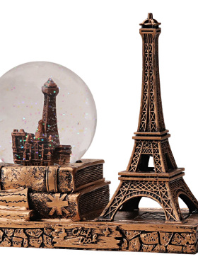 复古巴黎艾菲尔铁塔水晶球创意摆A件酒柜装饰品家居客厅桌面小摆