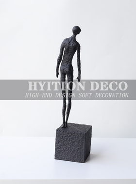 现代雕塑抽c象迎宾人摆件样板房售楼处创意客厅玄关装饰柜艺术品