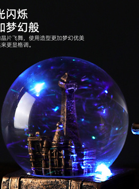 复古巴黎艾菲尔铁塔水晶球创意摆件酒柜装饰品家居V客厅桌面小摆