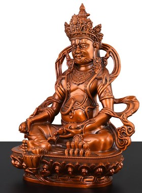 紫铜黄财神佛像摆件西藏密宗五色财神藏巴拉铜Q像家用客厅供奉神