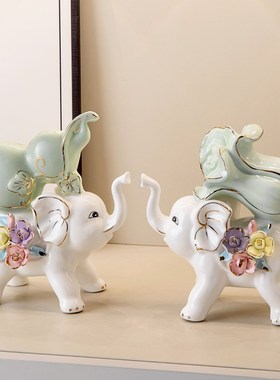 速发大象葫芦创件轻奢客厅电视柜酒柜装饰品摆意陶礼乔迁新居瓷品