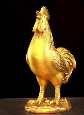 黄铜鸡的摆件大公鸡金鸡报晓鸡家居十二生肖鸡吉祥物工艺品礼品纯