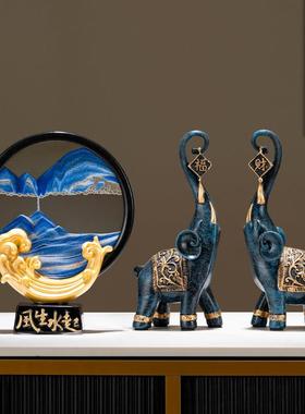 风生水起流沙画摆件轻奢高档办公室客厅电视柜酒柜装饰品乔迁礼物