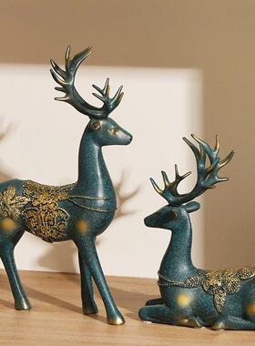 摆件客厅电视柜玄关装饰创意新中式轻奢高级感吉祥梅花鹿家居饰品