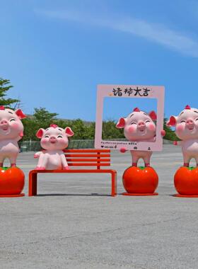 卡通十二生肖玻璃钢雕塑户外网红打卡幼儿园商场美陈装饰动物摆件