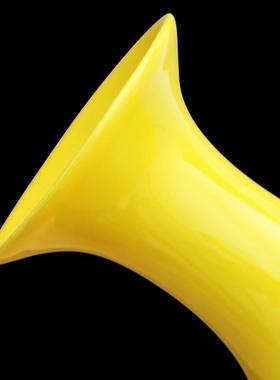 景德镇陶瓷花瓶创意房间纯黄色颜色釉装饰品客厅摆件办公室工艺品